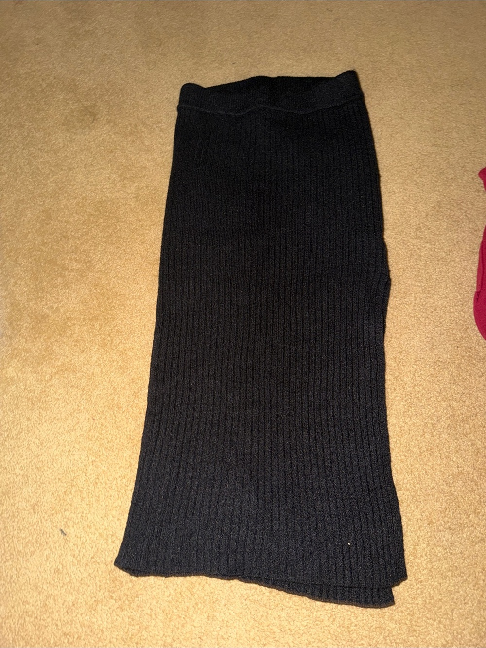 American Eagle Outfitters Black Ribbed Knit Midi Skirt